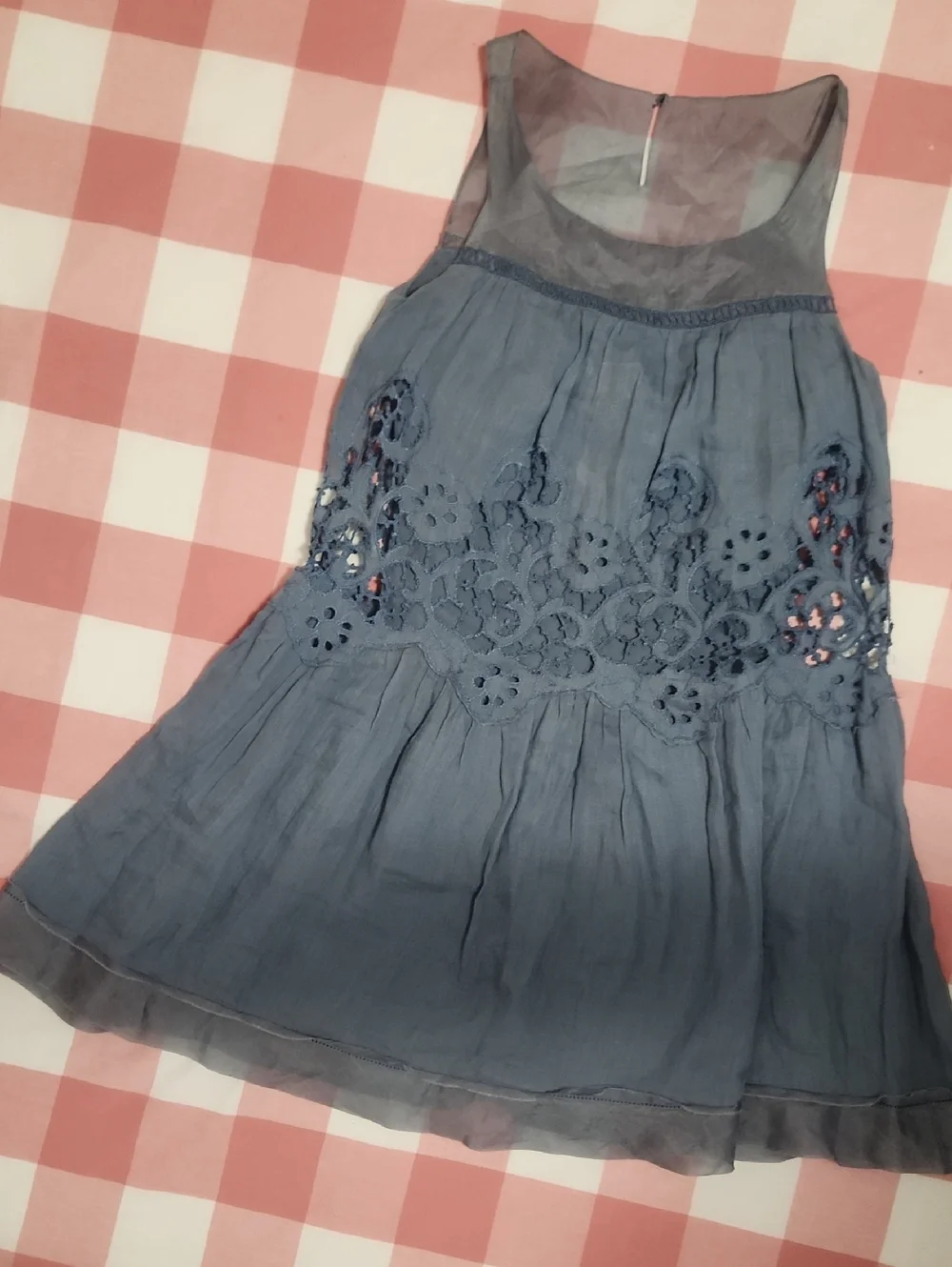 ERMANNO SCERVINO | 100% Ramie & Silk Lace Inset Dress | Made in Italy | IT 38 - Picture 5 of 15